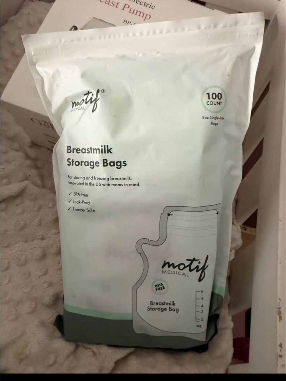 Motif Medical White Breastmilk Storage Bags - 100 Count Pack